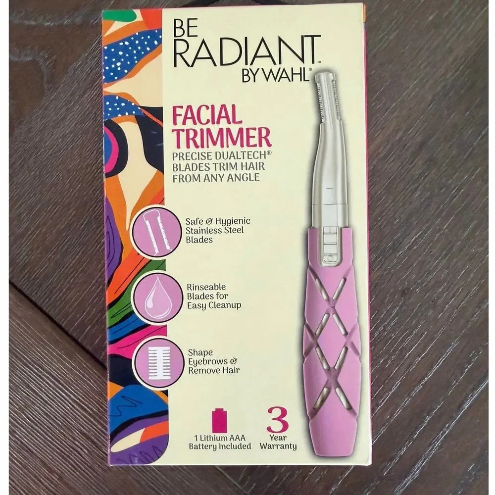 Wahl Be Radiant DualTech Facial Hair Trimmer Eyebrow Shaper Pink Cordless New